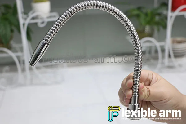 Flexible gooseneck tubing for water purifier and appliance adjustment assemblies
