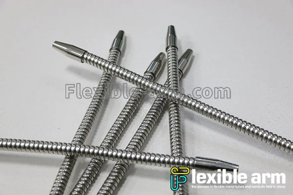 Stainless steel flexible gooseneck tubing for corrosion resistant custom arms