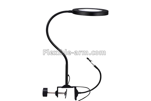 Adjustable gooseneck magnifier using Gooseneck magnifying glass arms