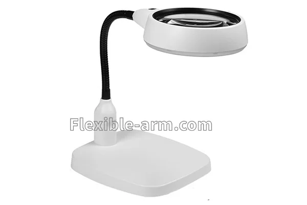 Flexible arm magnifying glass stand