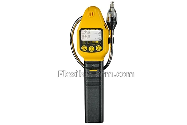 Gas detector probe positioned by flexible gooseneck tubing