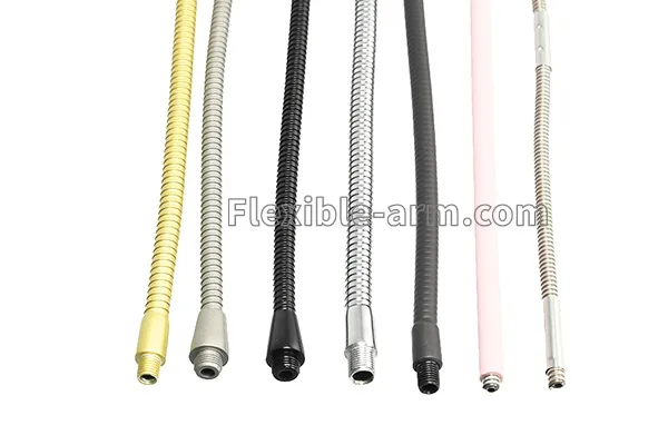 Gooseneck lamp parts for adjustable lighting fixtures