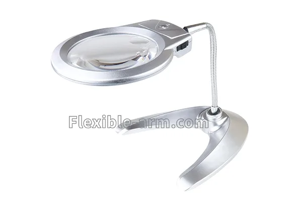Hands-free magnifier with flexible gooseneck arm