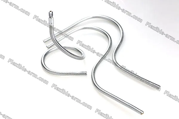 Flexible metal gooseneck tubing with connector end