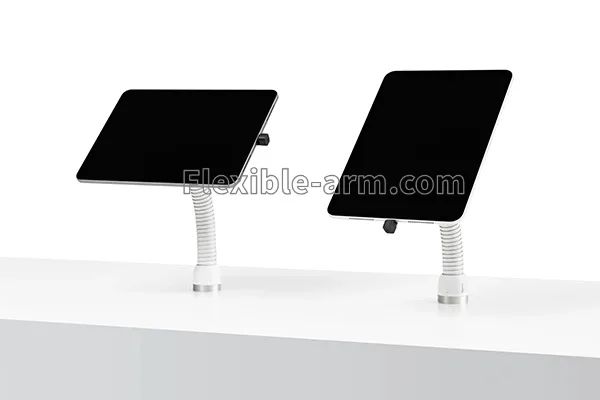 Adjustable tablet stand with flexible gooseneck support