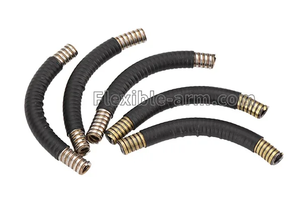 Black covered flexible gooseneck tubes with connector ends