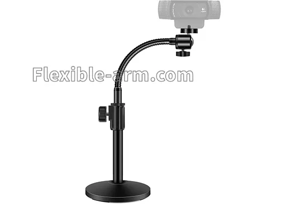 Webcam gooseneck stand for adjustable desktop camera setup