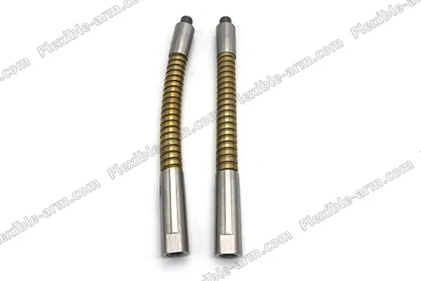 Brass Stainless Steel Flex Arm 2 material and finish detail for custom gooseneck tubing