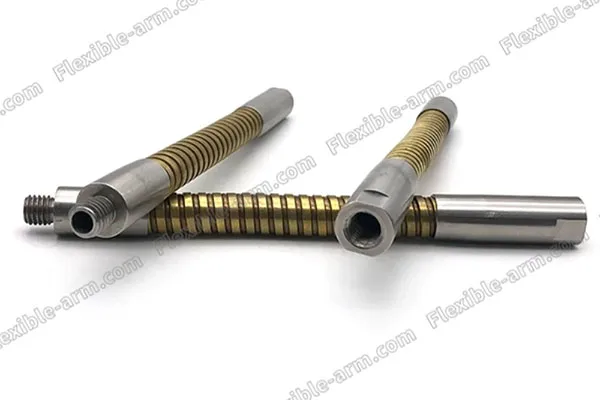 Brass Stainless Steel Flex Arms material and finish detail for custom gooseneck tubing