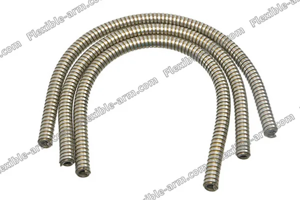 Brass and steel gooseneck tubing sample for custom flexible arms