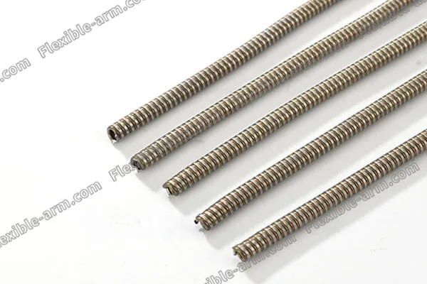 Brass steel flexible metal tubing with bendable positioning support