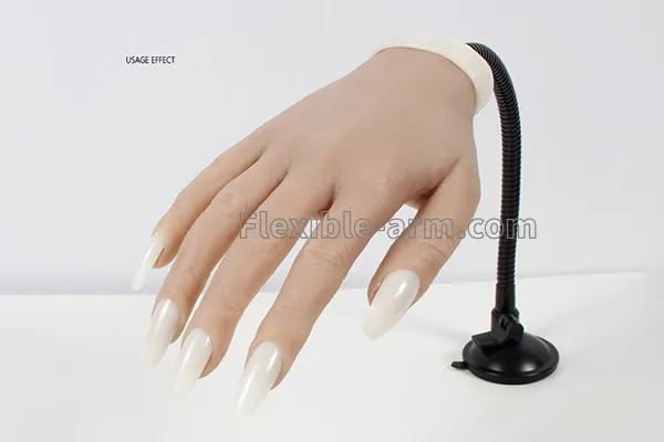 Flexible gooseneck bracket for nail art practice model positioning