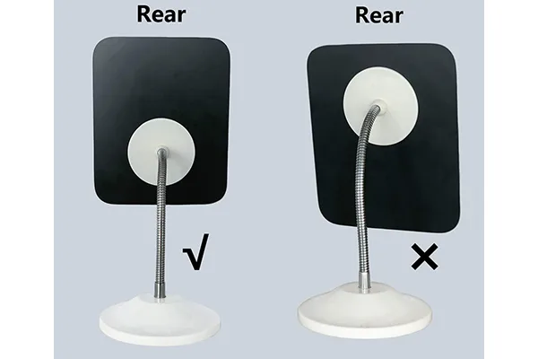 Adjustable gooseneck makeup mirror support arm