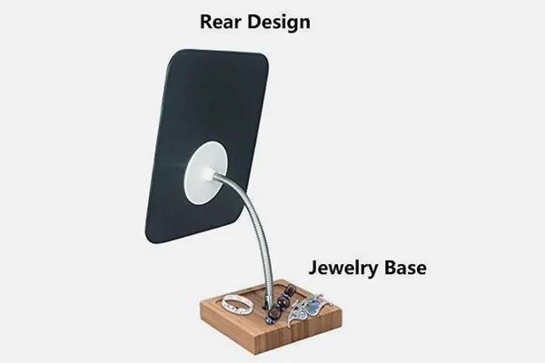 Flexible mirror holder arm using Mirrors with flexible gooseneck arms