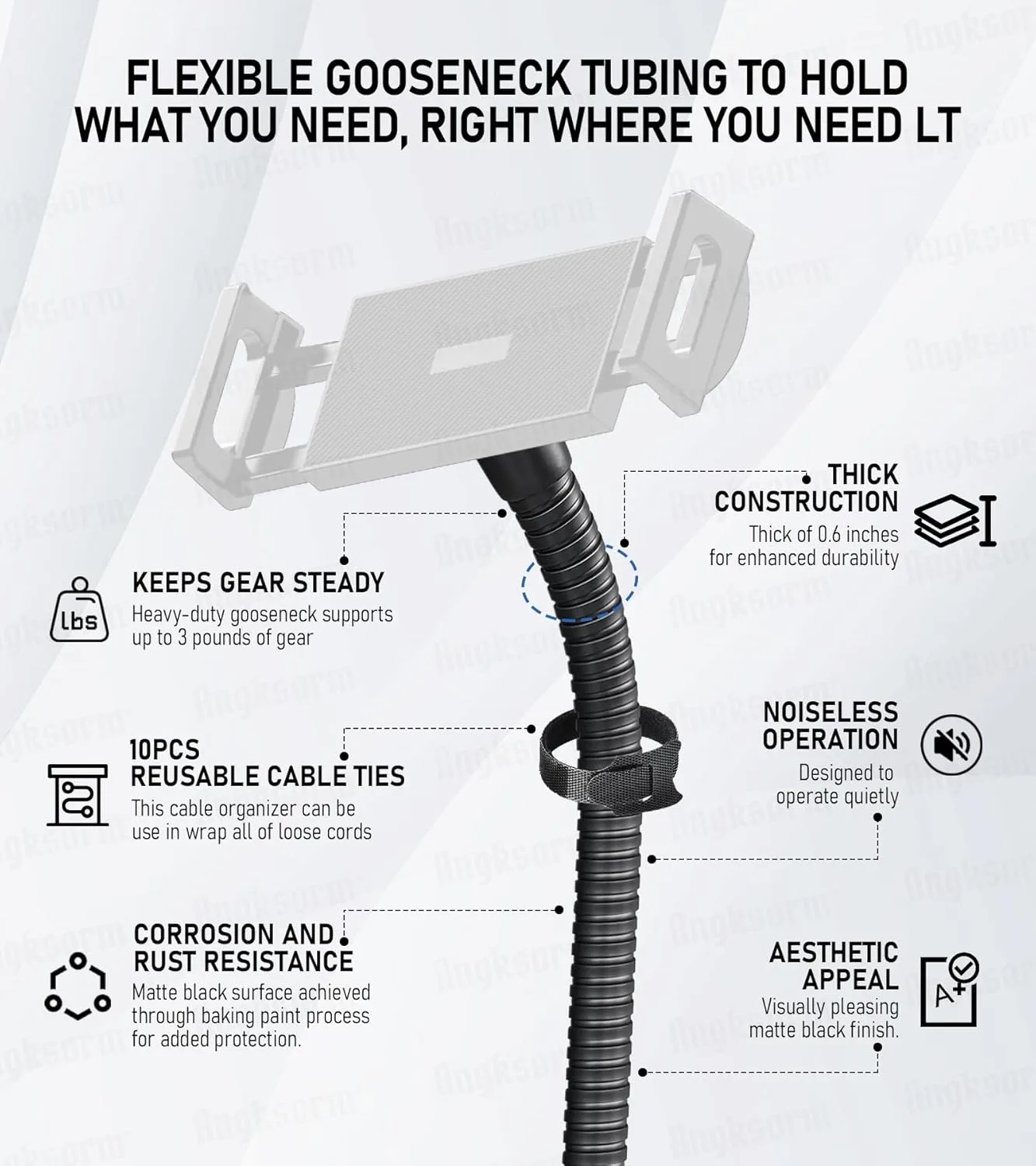 Flexible Gooseneck Holder product detail for OEM flexible arm and gooseneck tubing review